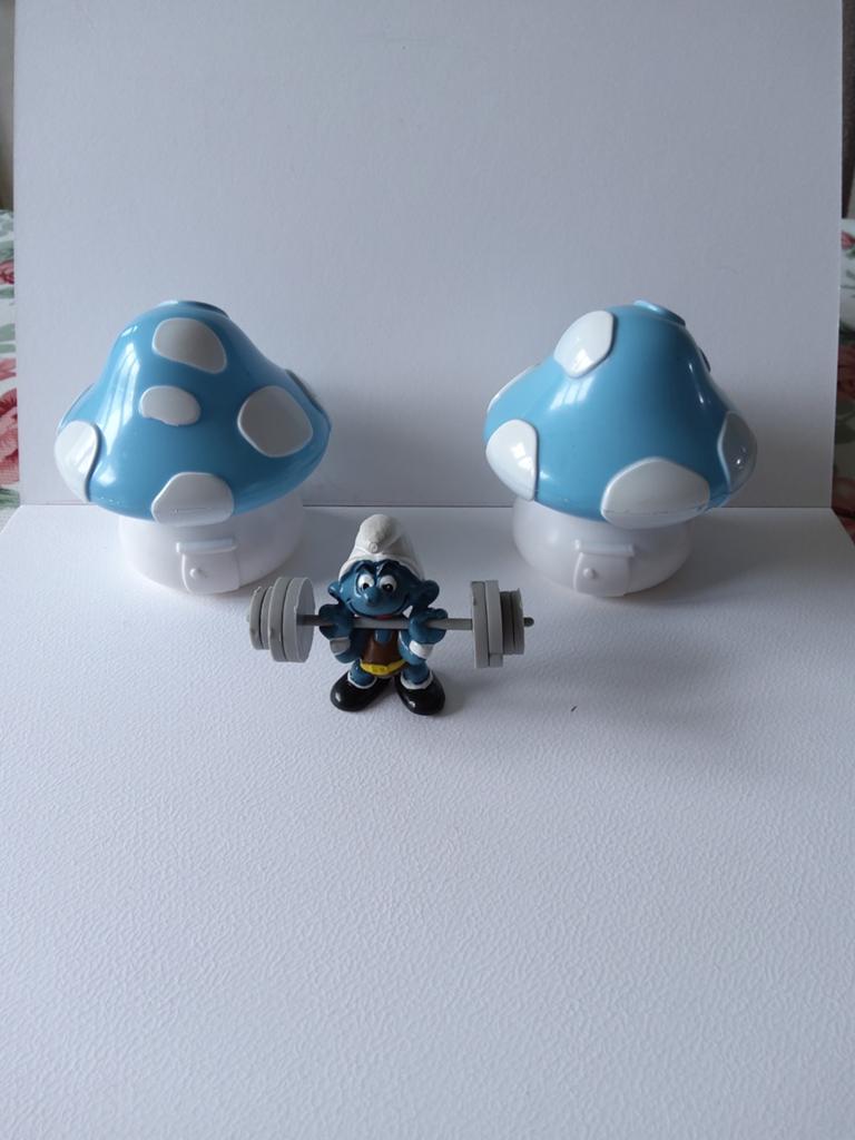 Supersmurf Gewichtheffen, Verzamelen, Smurfen, Ophalen of Verzenden, Gebruikt, Poppetje, Figuurtje of Knuffel