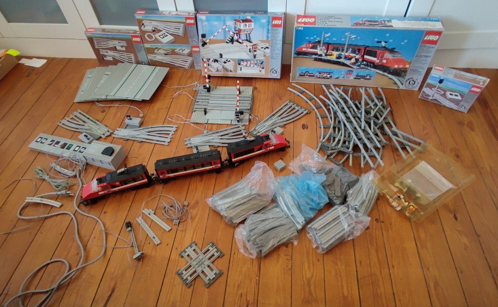 Lego 7745 TGV, seinpaal, wissels, overweg, extra veel sporen, Ophalen