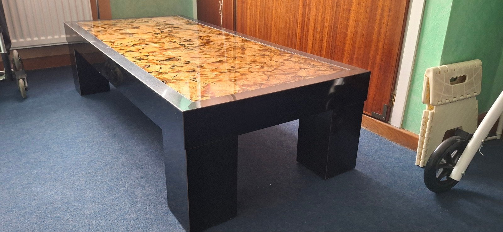 table basse salon vintage années 80, Maison & Meubles, Enlèvement, Utilisé, Verre, Années 80