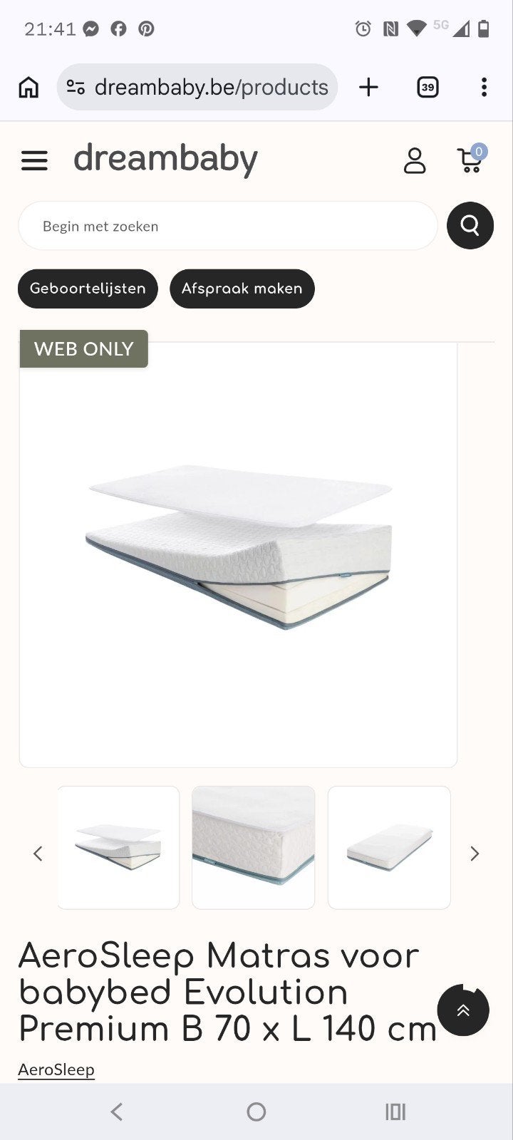 Aerosleep matras (reflux), Ophalen