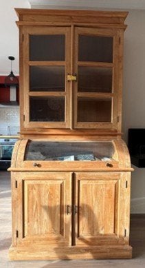 Magnifique buffet vitrine (2,24x1,05m), Maison & Meubles, Avec porte(s), Autres essences de bois, Comme neuf, Enlèvement