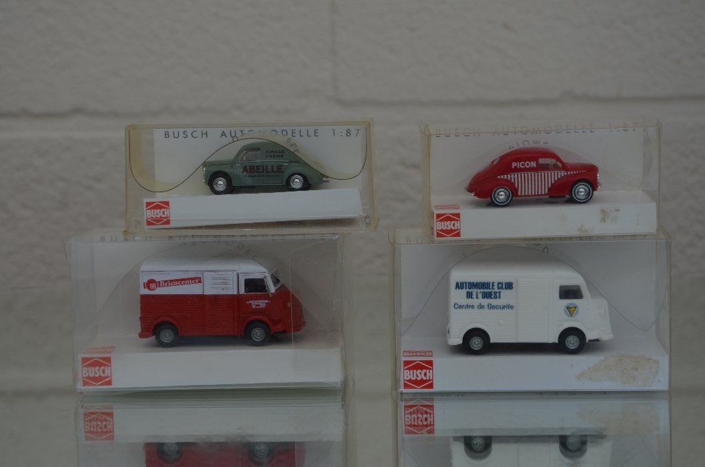 HO BUSCH Renault 4CV picon,citroen H,Bricocenter,Abeille, Ophalen of Verzenden, Nieuw