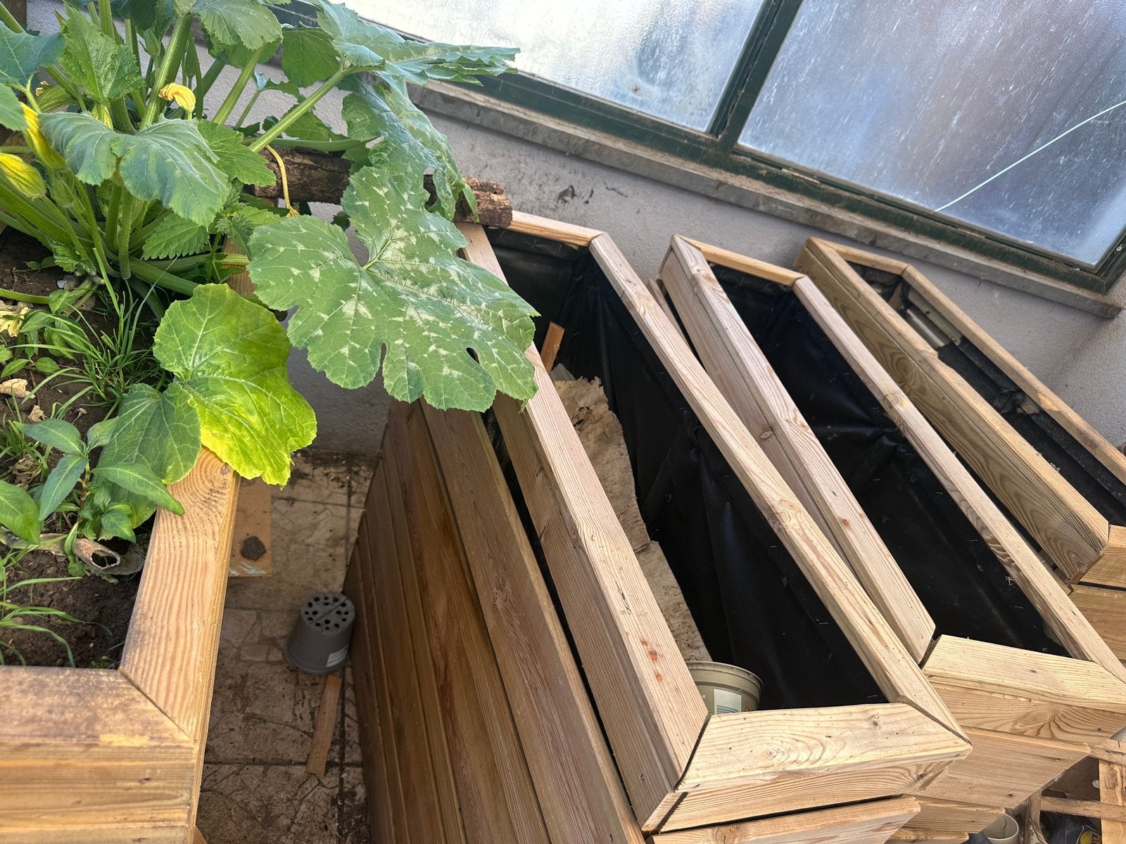 4 grandes jardinières en bois ,, Enlèvement, Neuf, Bois, Balcon