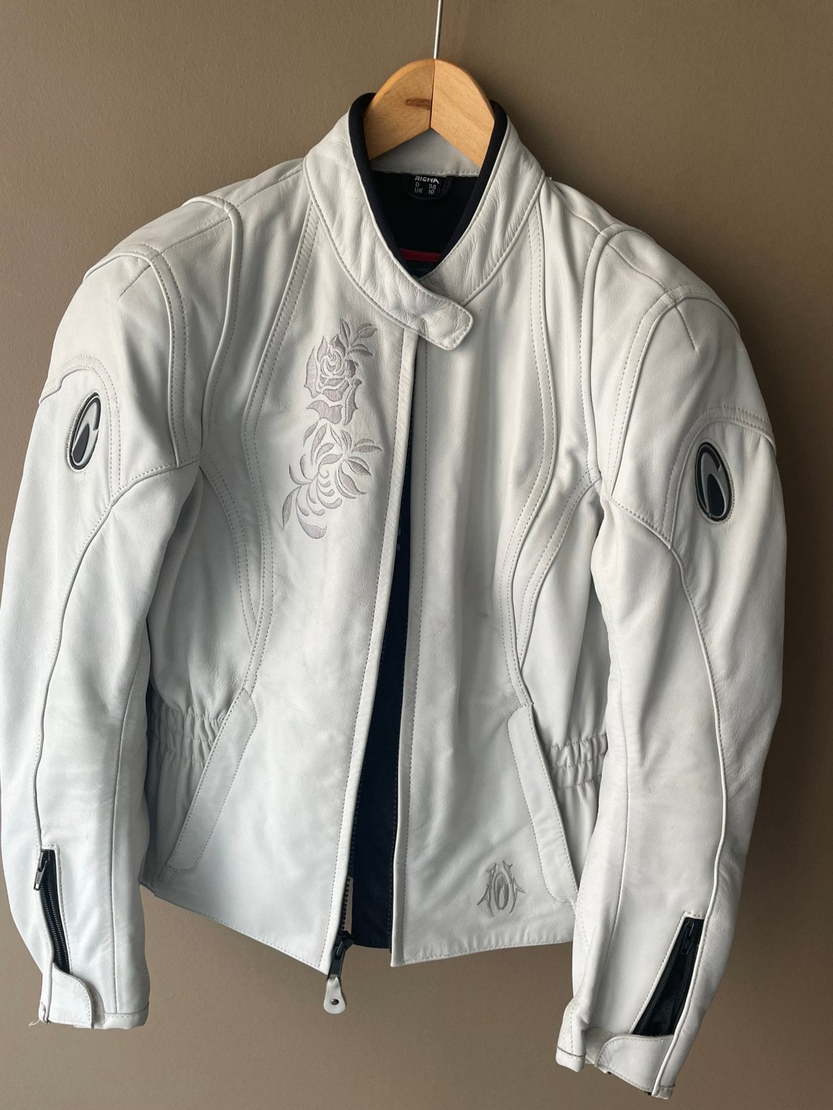 Lederen wit dames/meisjes motovest, Richa, maat XS, Ophalen, Dames