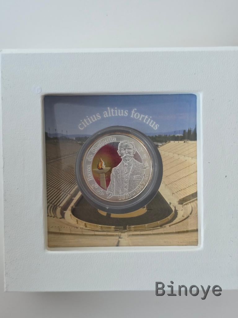 Pièce 10€ 2012 Coubertin + certificat + cadre blanc, Enlèvement ou Envoi, Belgique, 10 euros, Argent