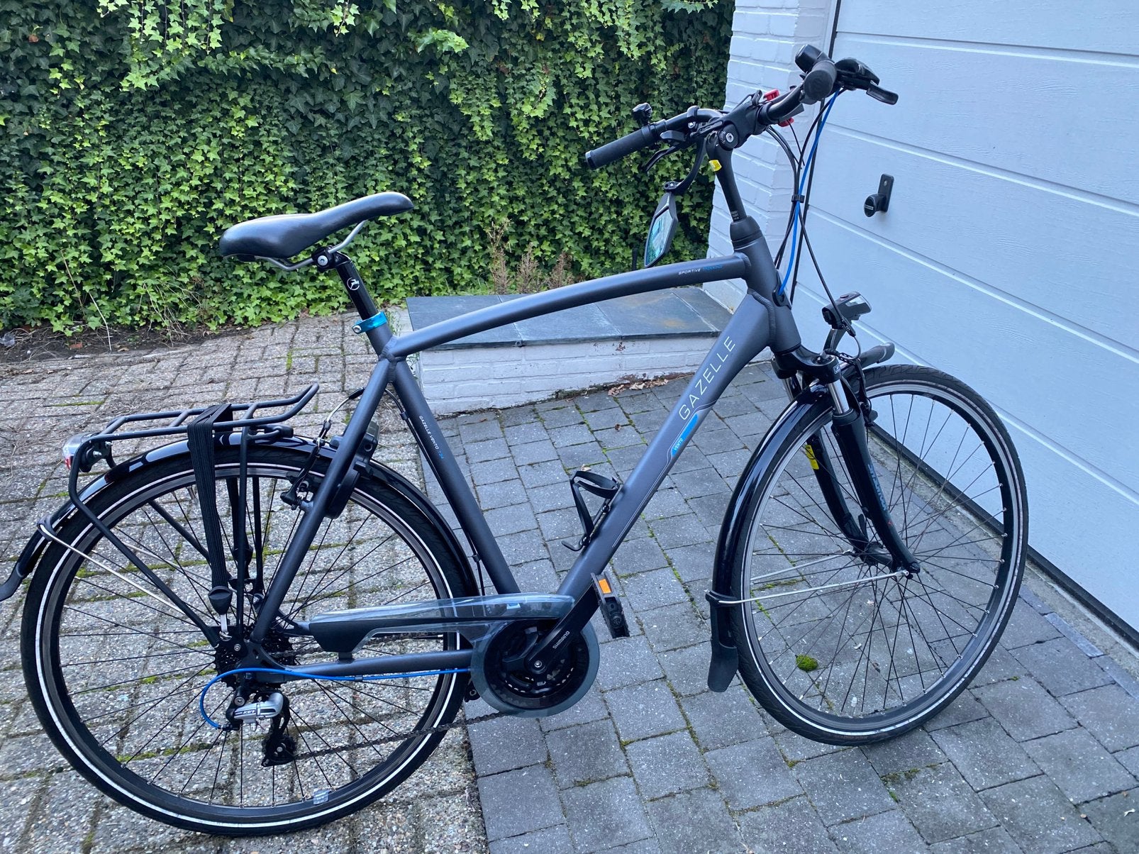 Gazelle Vento T24 Herenfiets – Maat H61 – Meteor Grey, Ophalen, Zo goed als nieuw, Gazelle, Vering