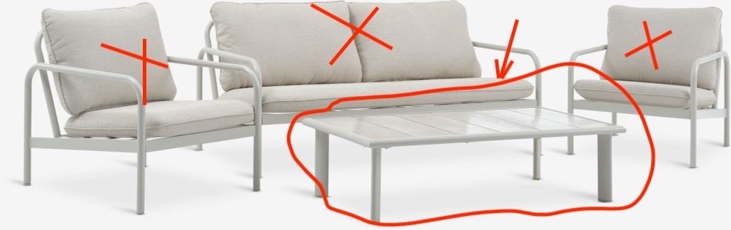Table Jysk Teglum beige neuve, Enlèvement, Neuf, Rectangulaire, Aluminium