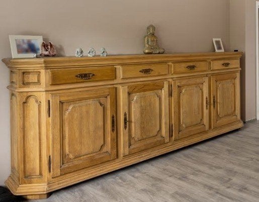 Groot Landelijk Dressoir / Buffetkast – Massief Eikenhout, Huis en Inrichting, Kasten | Dressoirs, Ophalen