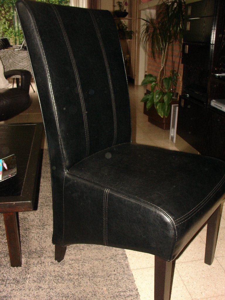 CHAISES HAUTES CUIR NOIR, Enlèvement, Noir, Cuir