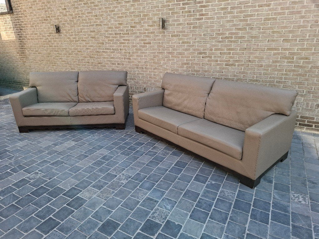 Kwaliteits lederen salon, zetels of zithoek, Huis en Inrichting, Ophalen, Gebruikt, Leer