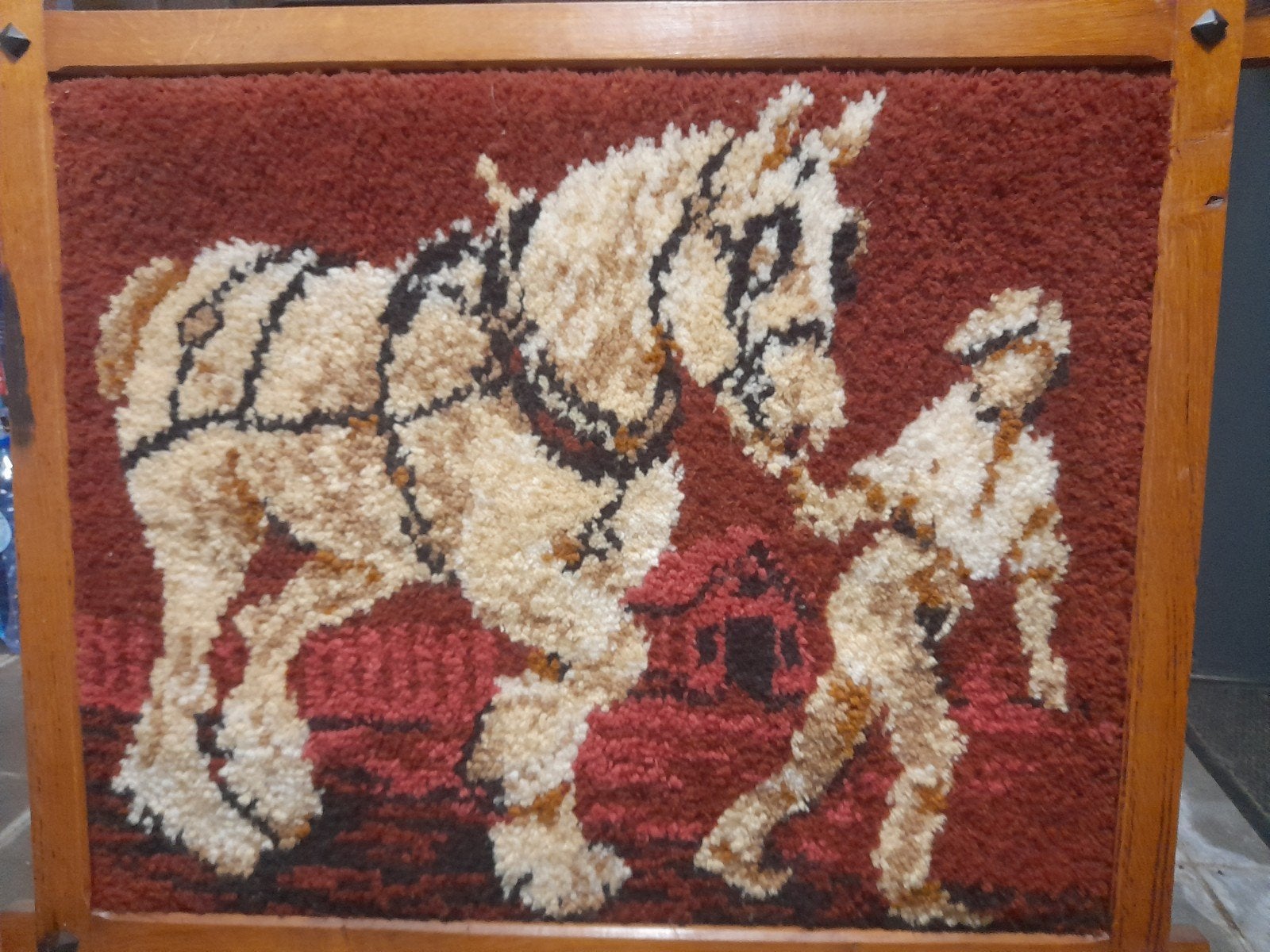 Handgemaakt wandtapijt 1970, Antiquités & Art, Tapis & Textile, Enlèvement
