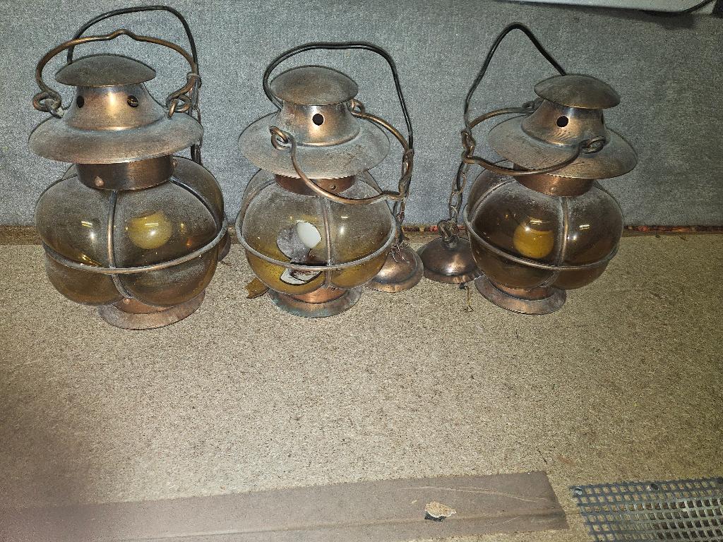 3 messing lampen, Antiek en Kunst, Ophalen