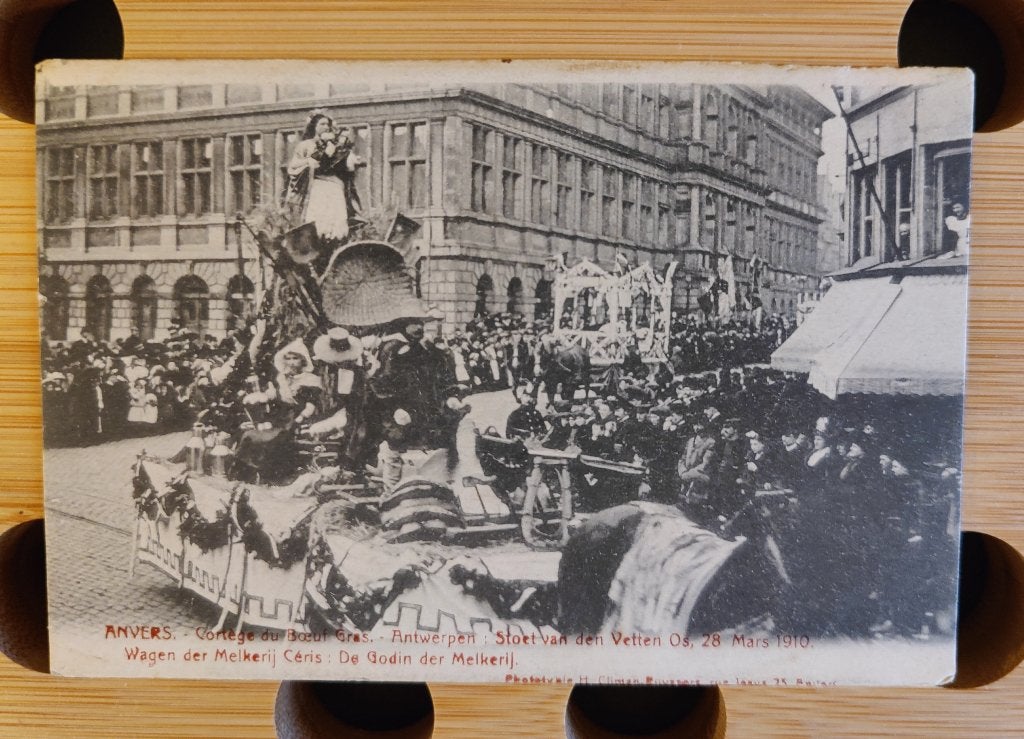 Antwerpen stoet van den Vetten Os wagen der melkerij, Verzenden, Voor 1920, Ongelopen, Antwerpen