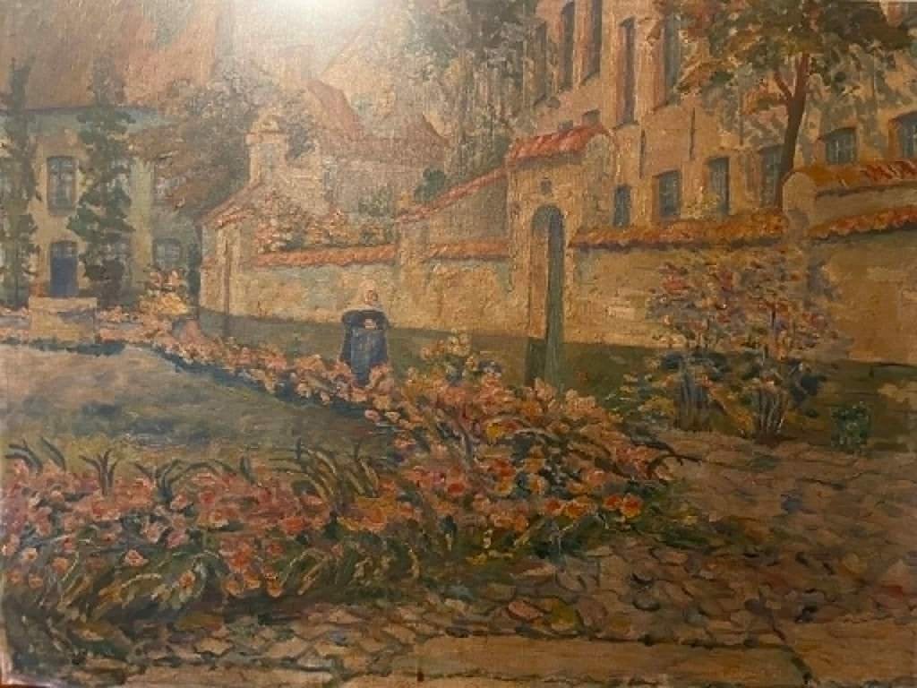schilderij, Antiquités & Art, Art | Peinture | Classique, Enlèvement, Peinture à l'huile, Paysage urbain / rural, Panneau