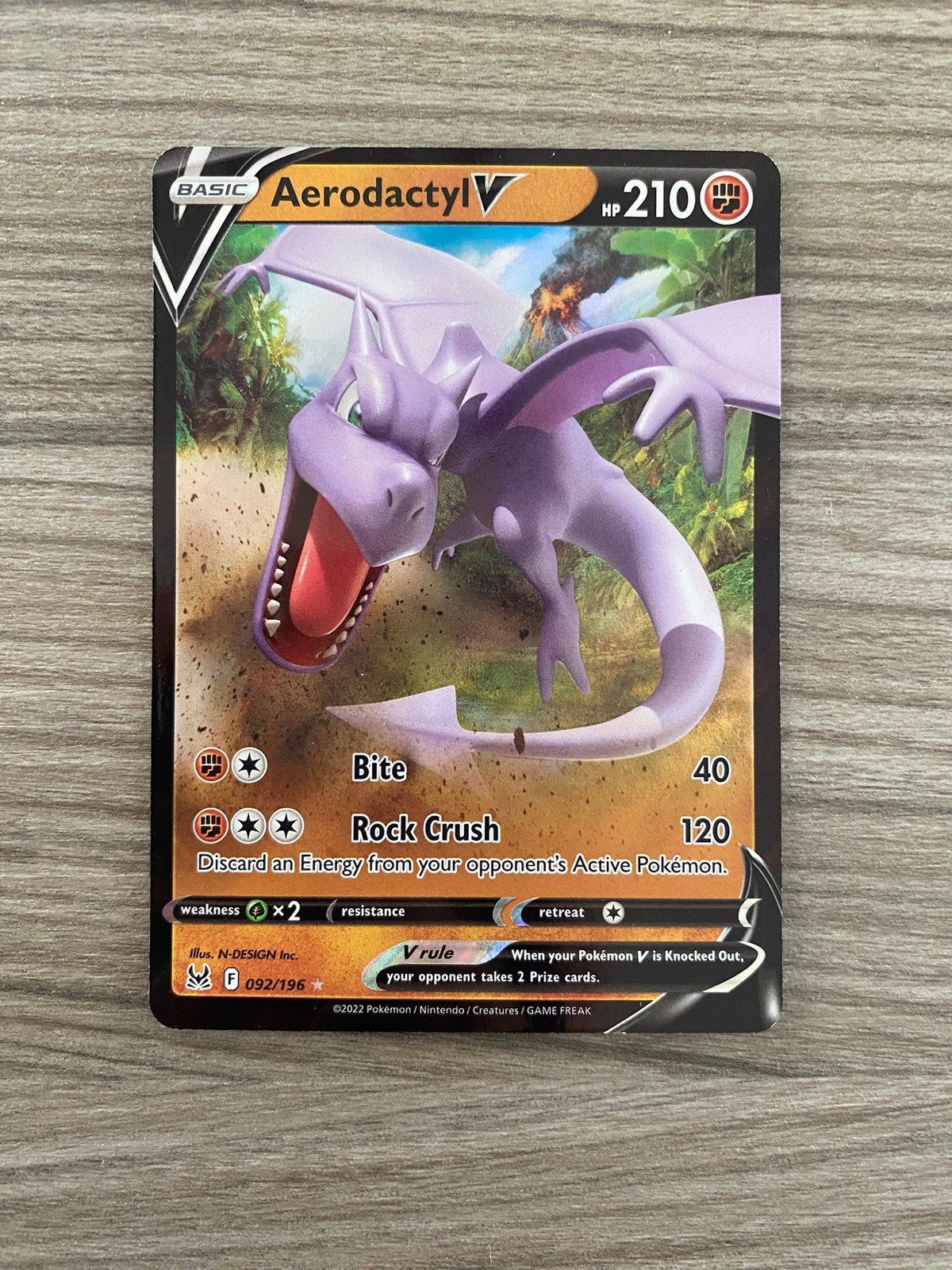 Aerodactyl V (092/196), Ophalen of Verzenden, Zo goed als nieuw, Losse kaart, Foil