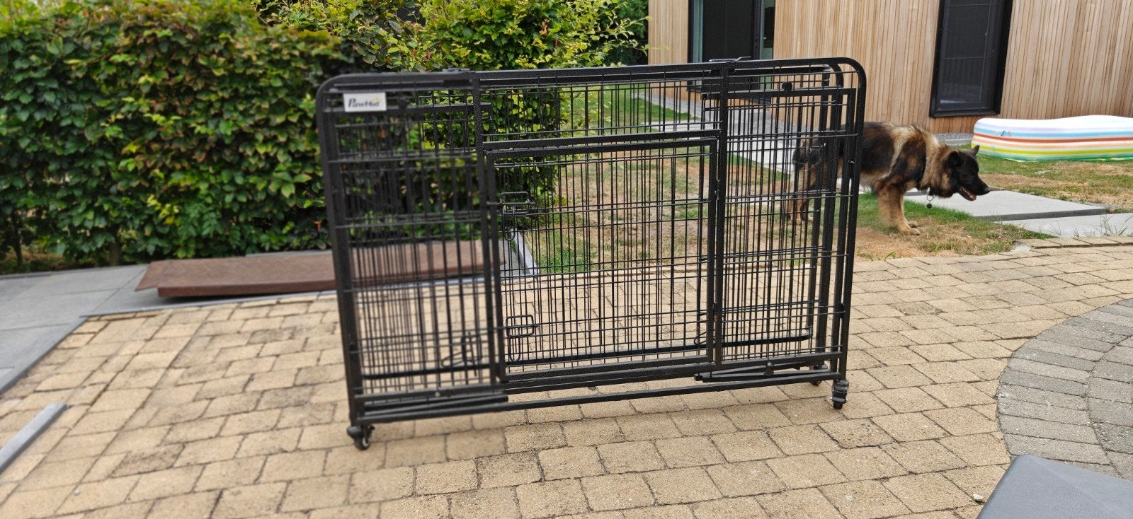 hondenbench op wieltjes, Ophalen