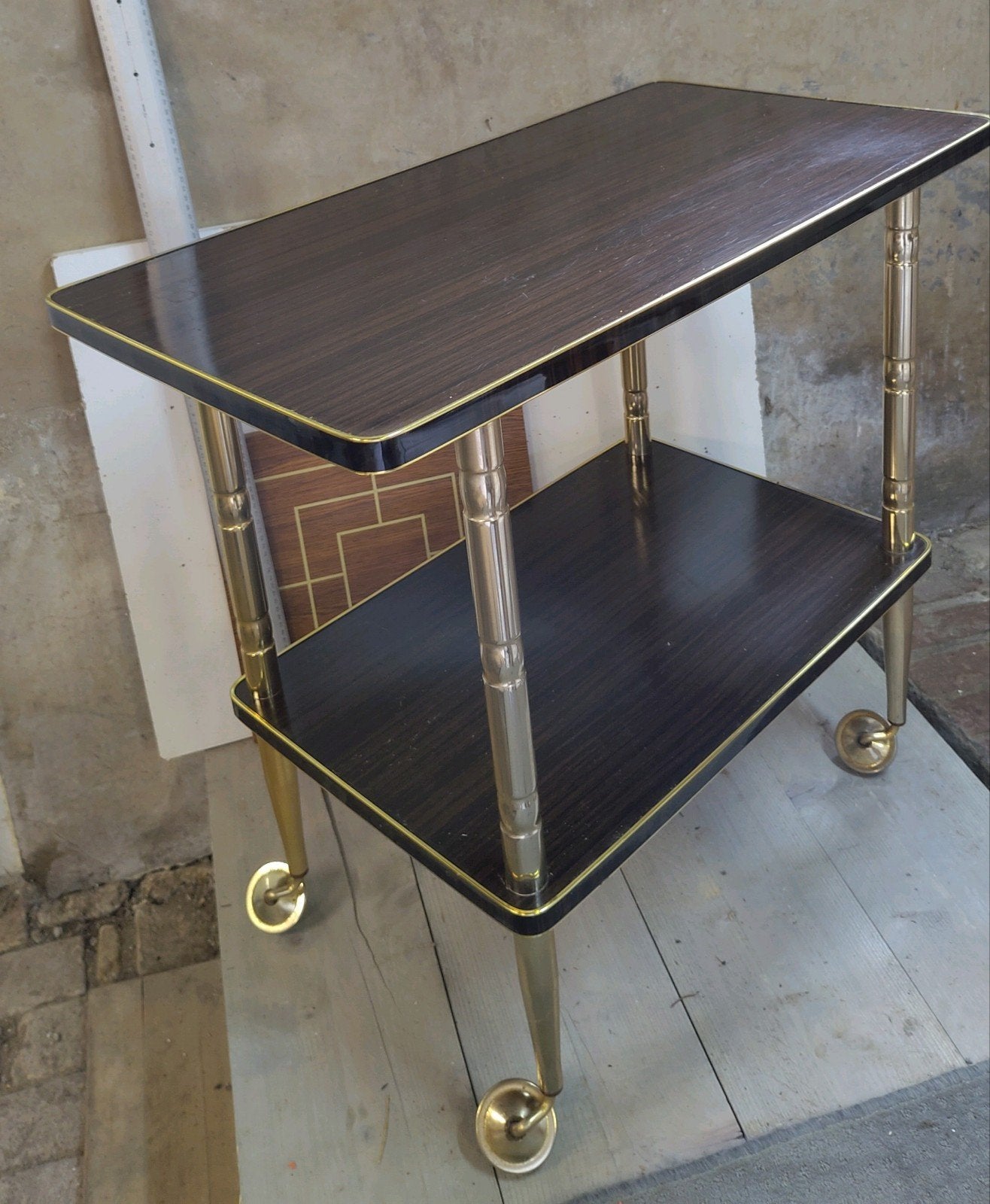 Mooie vintage serveerwagen, theetrolley., 25 à 50 cm, 50 à 100 cm, Enlèvement, Utilisé