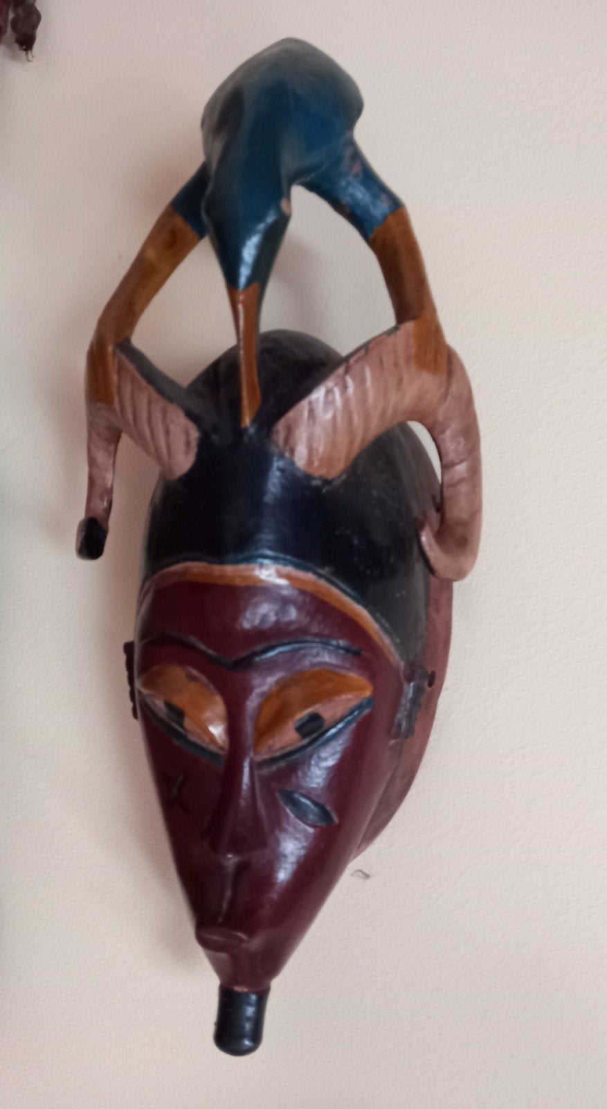 2Afrikaanse maskers Guro uit Ivoorkust, Ophalen, Hout