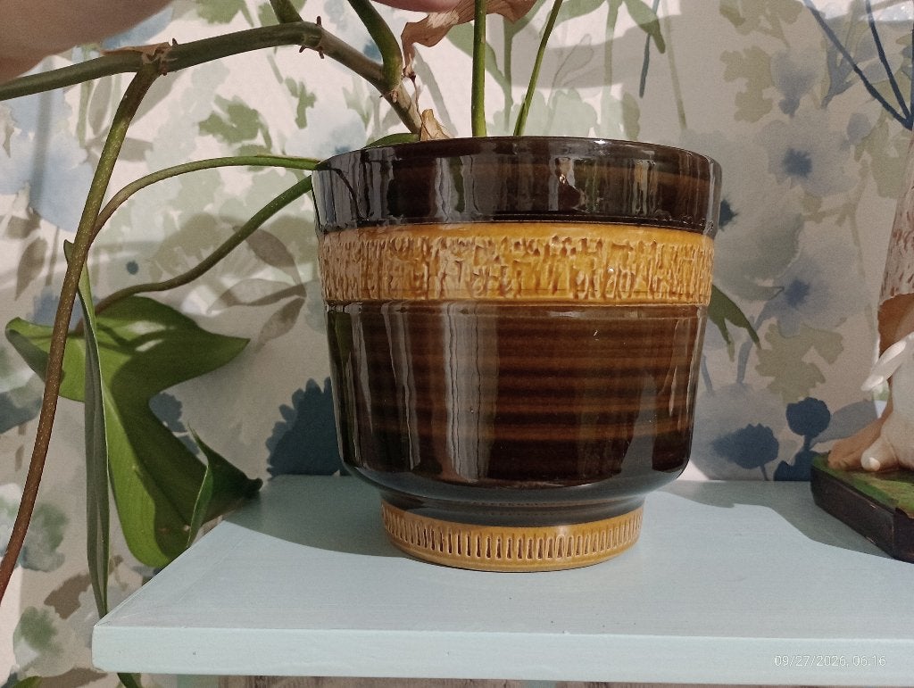 Ancienne céramique cache pot vintage décoration rétro, Antiquités & Art, Enlèvement ou Envoi