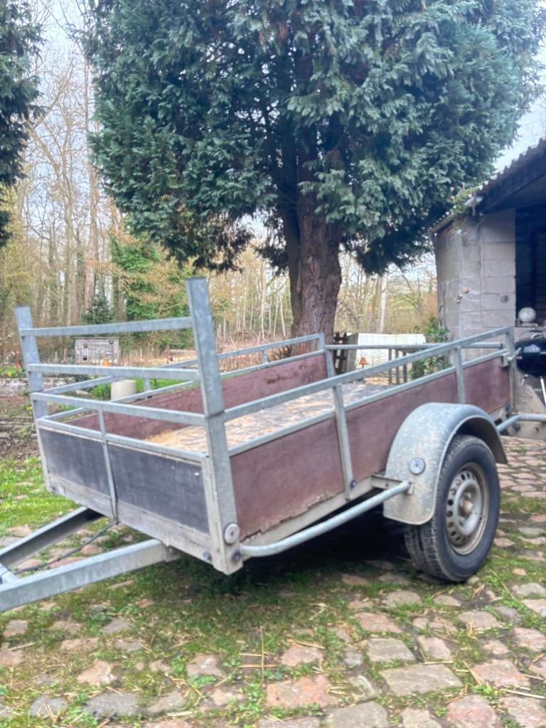 Stevige remorque / aanhangwagen gegalvaniseerd + opzetrekken, Autos : Divers, Remorques, Enlèvement, Utilisé