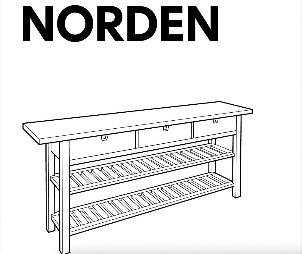NORDEN ikea table d'appoint/plan de travail, Maison & Meubles, Enlèvement, Utilisé