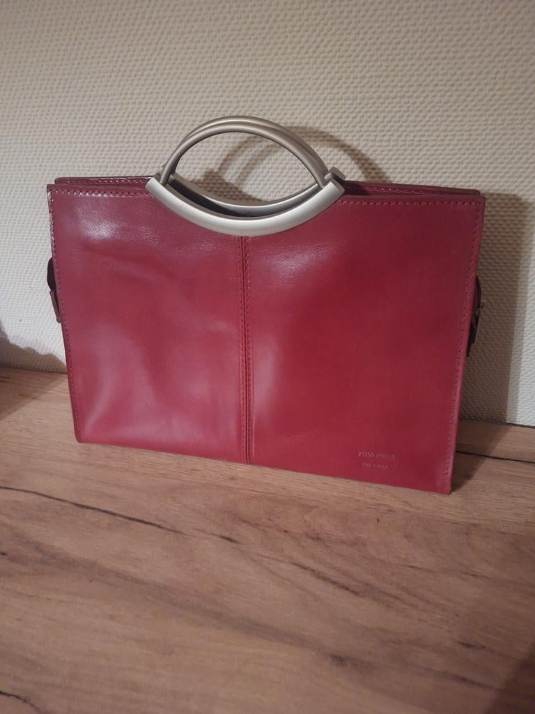 VERA PELLE rood lederen handtas, Ophalen, Rood, Handtas