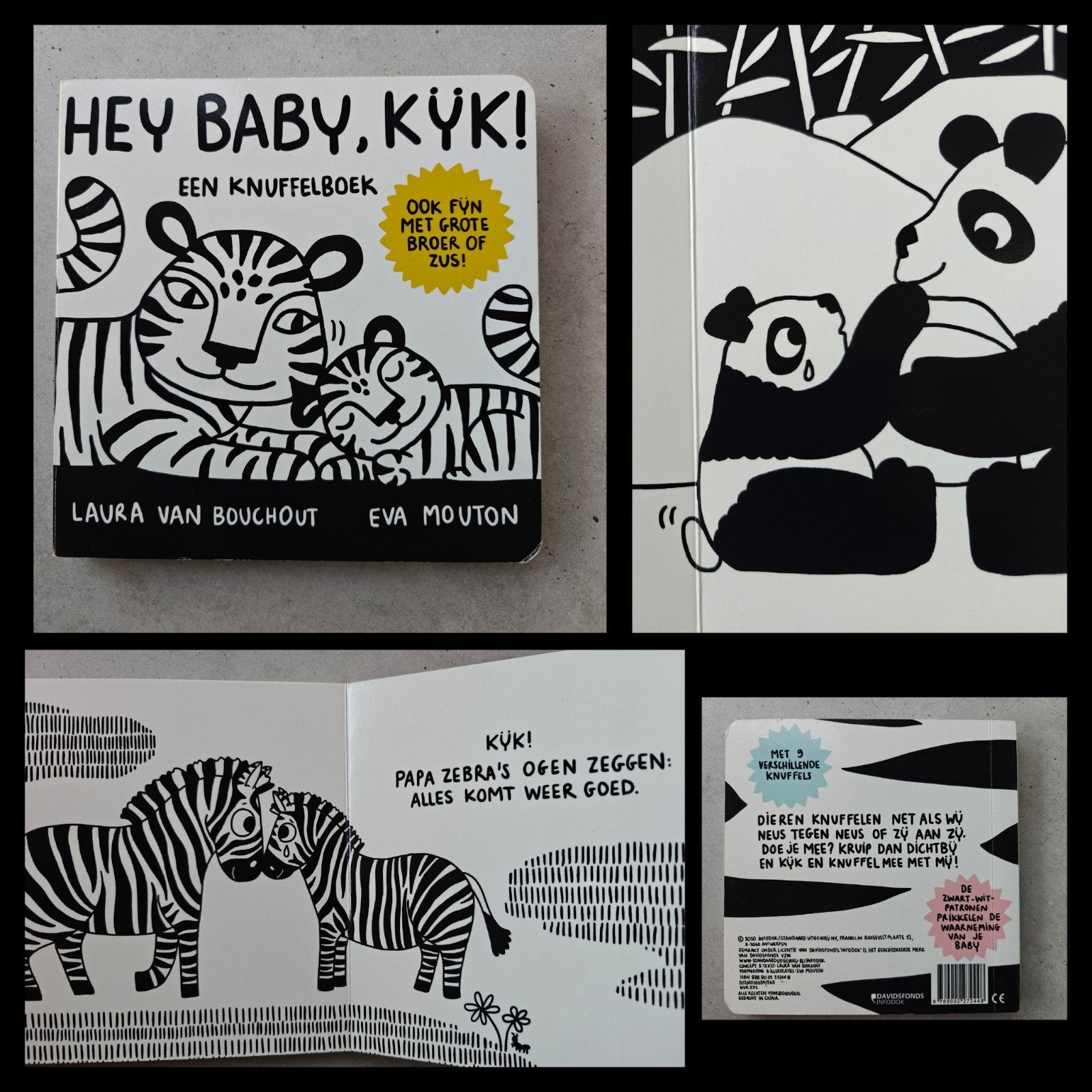 HEY BABY, KIJK! Zwart wit kijkboekje van Eva Mouton, Hobby en Vrije tijd, Ophalen