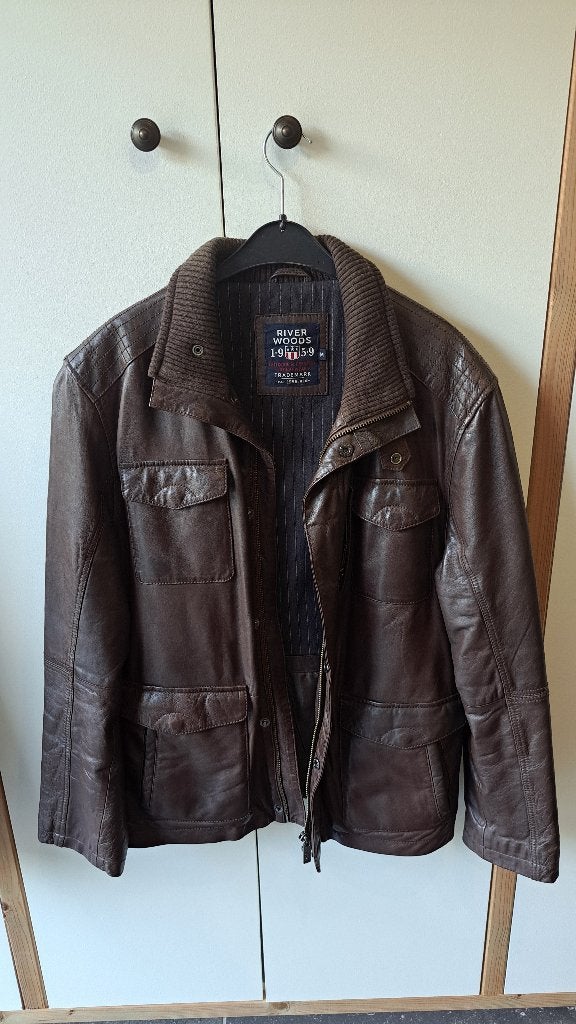 Leder jas RIVER WOODS Nr2 maat M, Kleding | Heren, Jassen | Winter, Ophalen, Bruin, Zo goed als nieuw, Maat 48/50 (M)