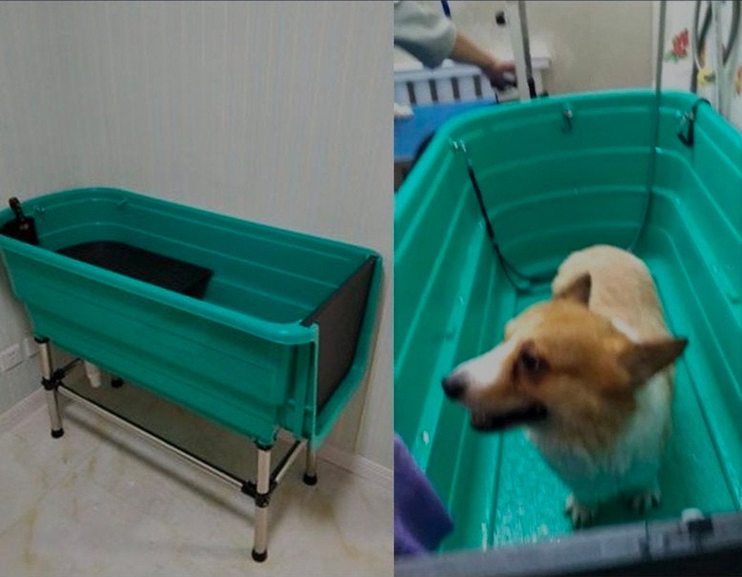 Uitneembaar bad voor honden en katten, Ophalen