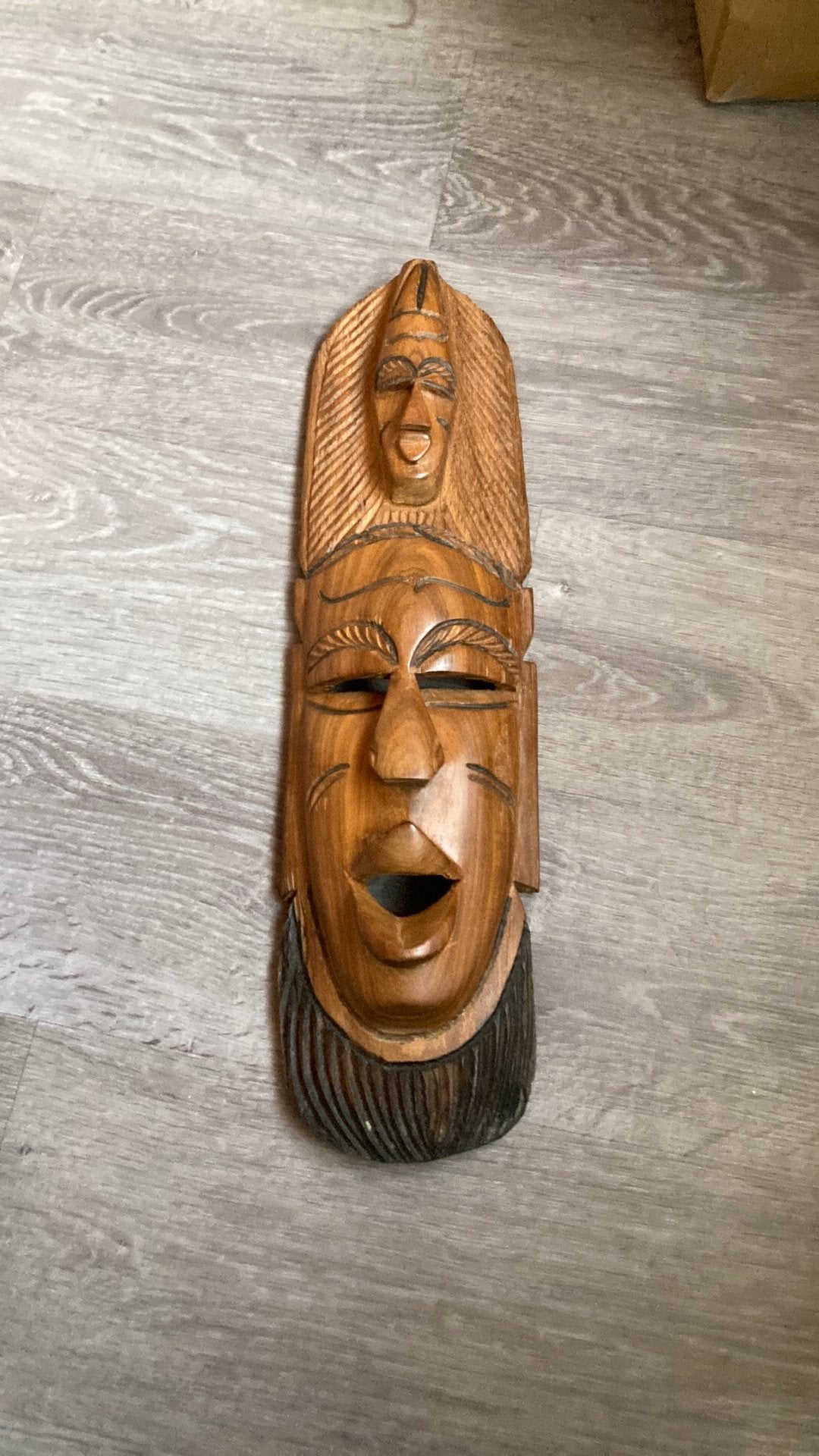Handgesneden Afrikaans houten masker, Antiek en Kunst, Ophalen, Masker