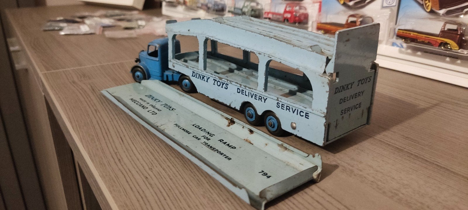Dinky toys pullmore car transporter met loading ramp, Hobby en Vrije tijd, Ophalen of Verzenden, Dinky Toys