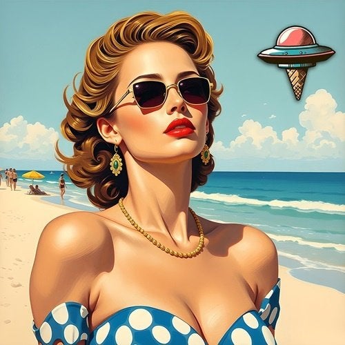 Kunsthandel Gennep - "Het Meisje En De Icecream Ufo", Antiquités & Art, Art | Objets design, Envoi, Décoration murale, Autres matériaux
