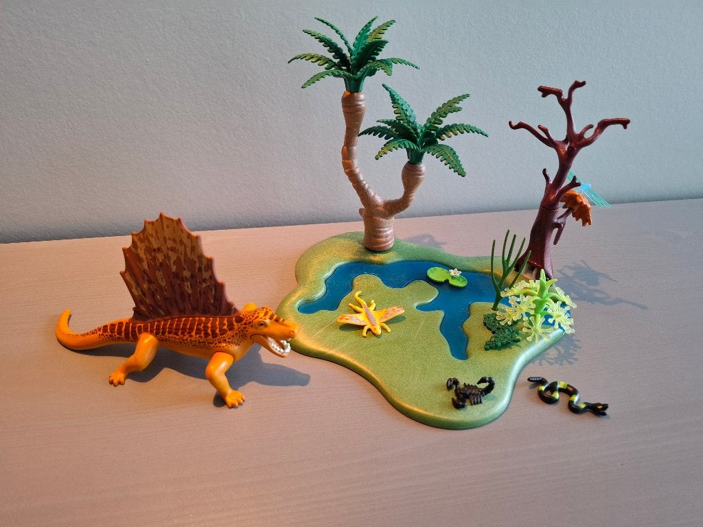 Playmobil Dino's - Dimetrodon met waterplaats - 5235, Gebruikt, Complete set, Overige typen, Ophalen of Verzenden