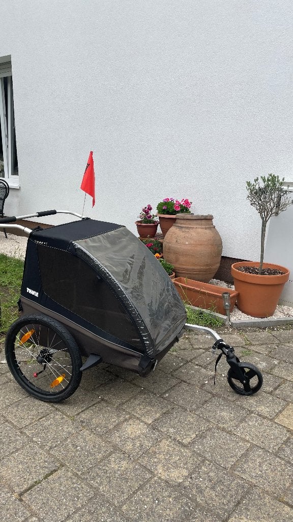 Thule fiets-en wandelfiets (zonder kinderzitjes), Enlèvement, Utilisé, Remorque à bagages, Tule