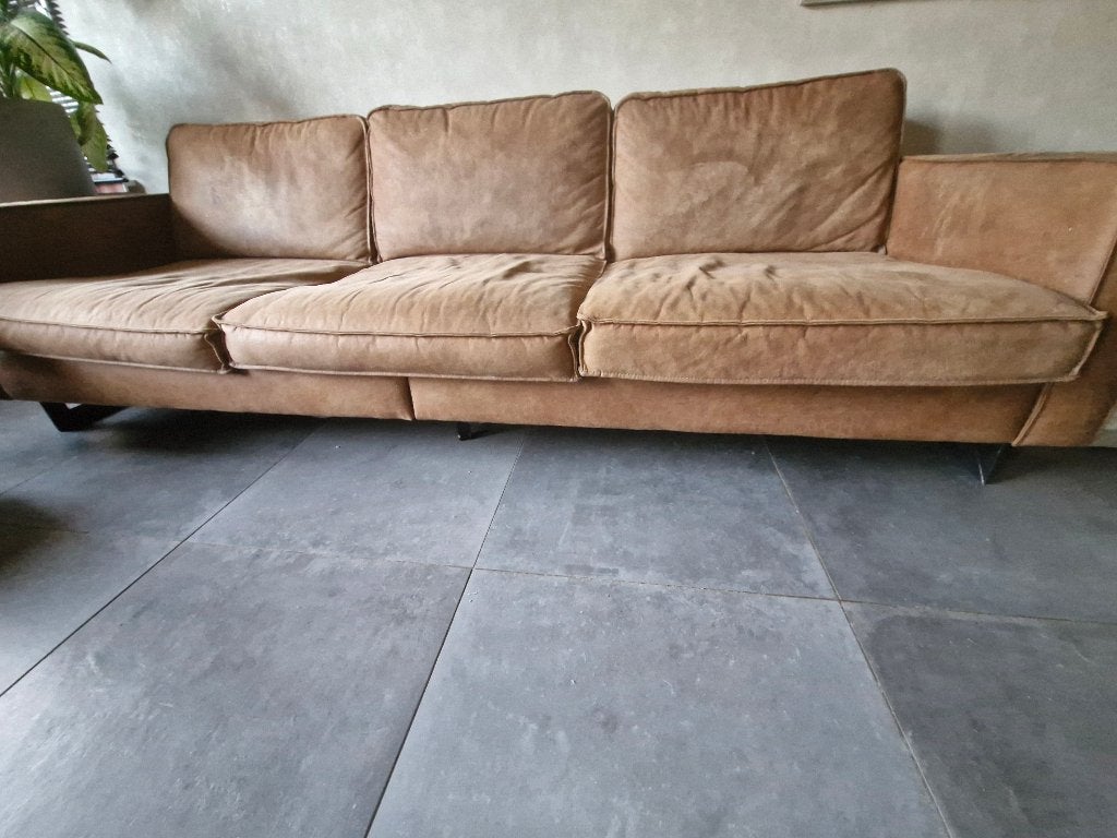 Kalfslederen zetel 3 + 1 + 1, Ophalen, 250 tot 300 cm, Gebruikt, 100 tot 125 cm
