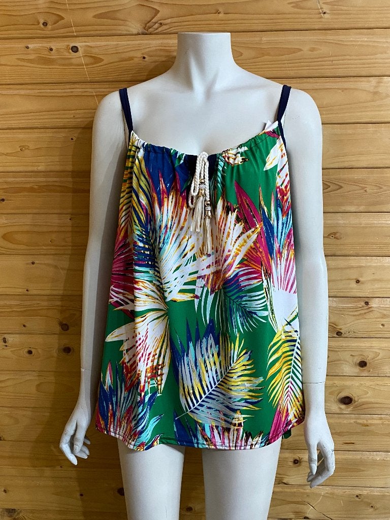 mooie dames top met print en met spaghetti banden 1 maat, Kleding | Dames, Topjes, Overige kleuren, Verzenden, Maat 46/48 (XL) of groter