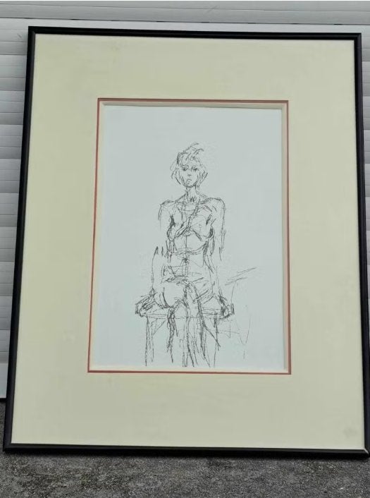 lithographie de alberto giacometti, Antiek en Kunst, Ophalen of Verzenden, Lithografie