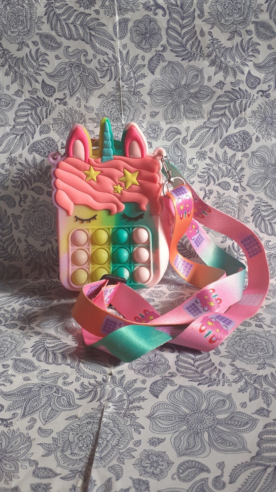 sac bandoulière licorne pop it pour petite fille, Kinderen en Baby's, Kindermode-accessoires, Zo goed als nieuw, Tas, Ritssluiting