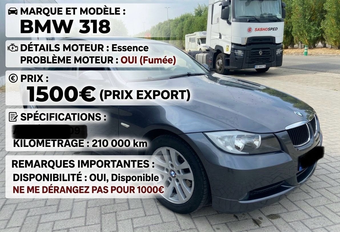 Bmw 318 essence roule fumée exprot, Autos, Boîte manuelle, Particulier, Euro 4, Essence