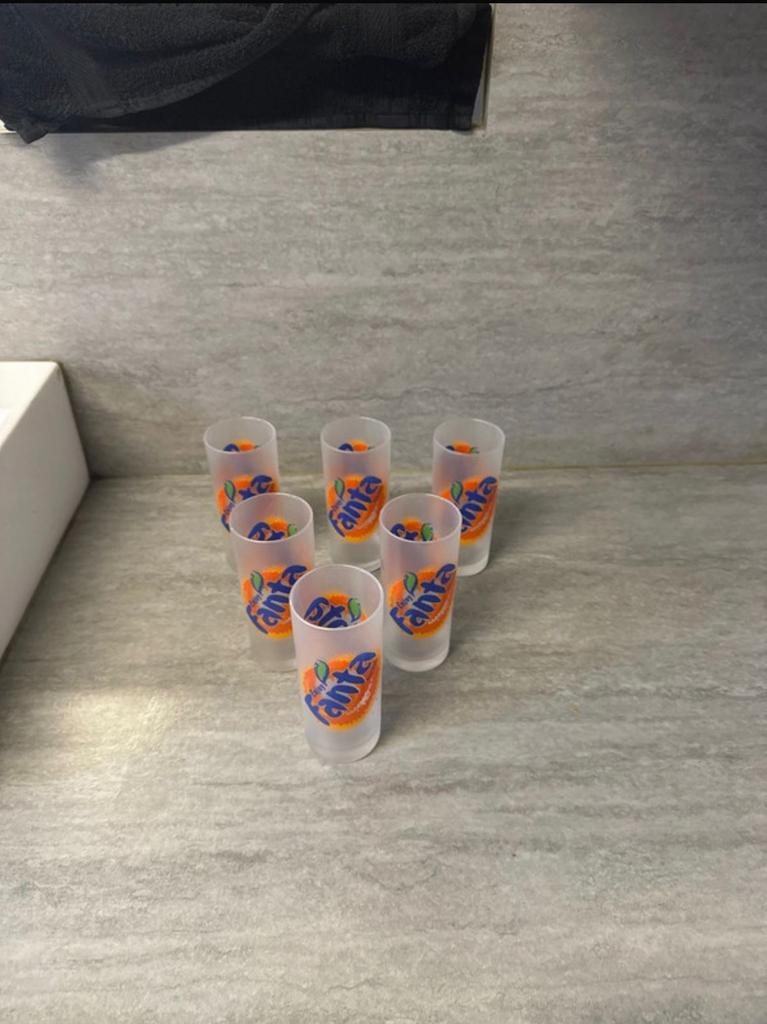 Mooie fanta glazen 6 stuks, Verzamelen, Ophalen, Zo goed als nieuw, Frisdrankglas