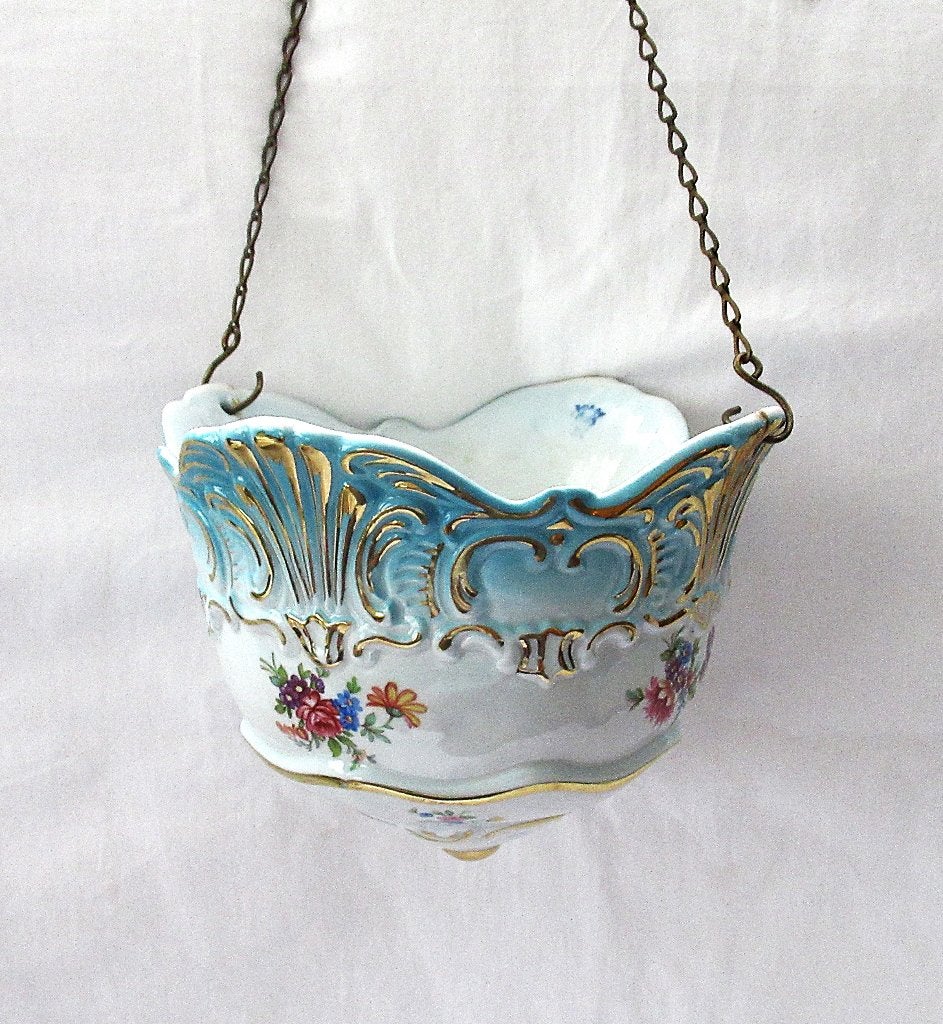 Pot de fleurs ancien en porcelaine Ernst Bohne Söhne 1900-20, Enlèvement ou Envoi