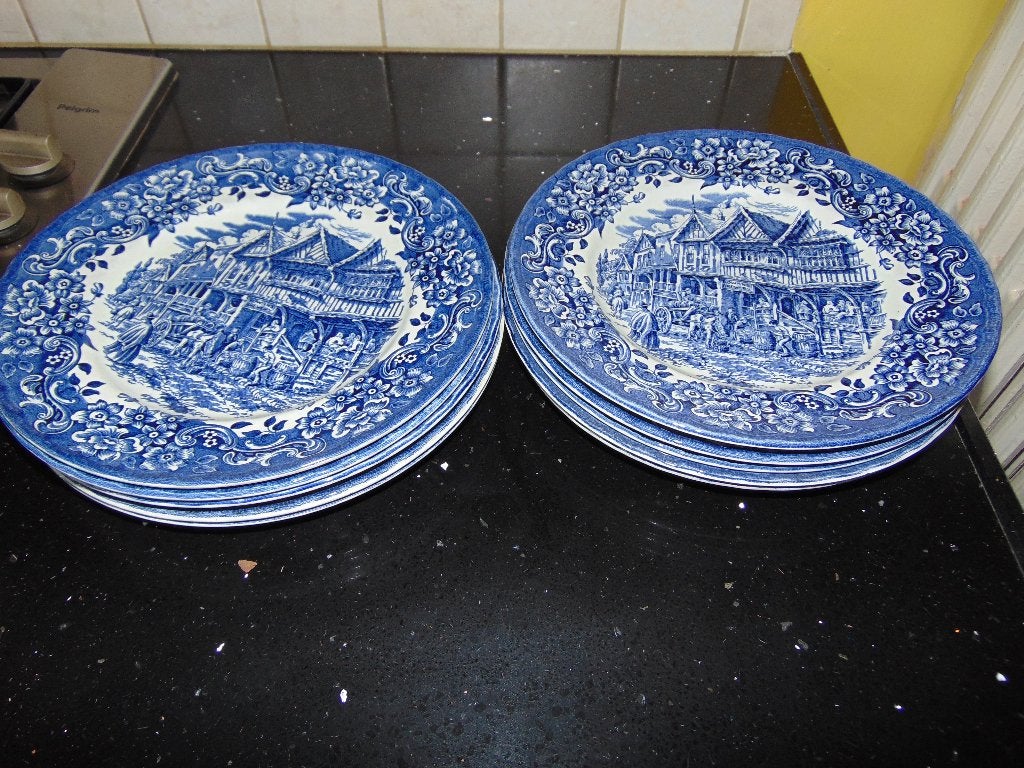 10 Platte borden Royal Tudor Ware, Antiek en Kunst, Antiek | Servies los, Ophalen of Verzenden