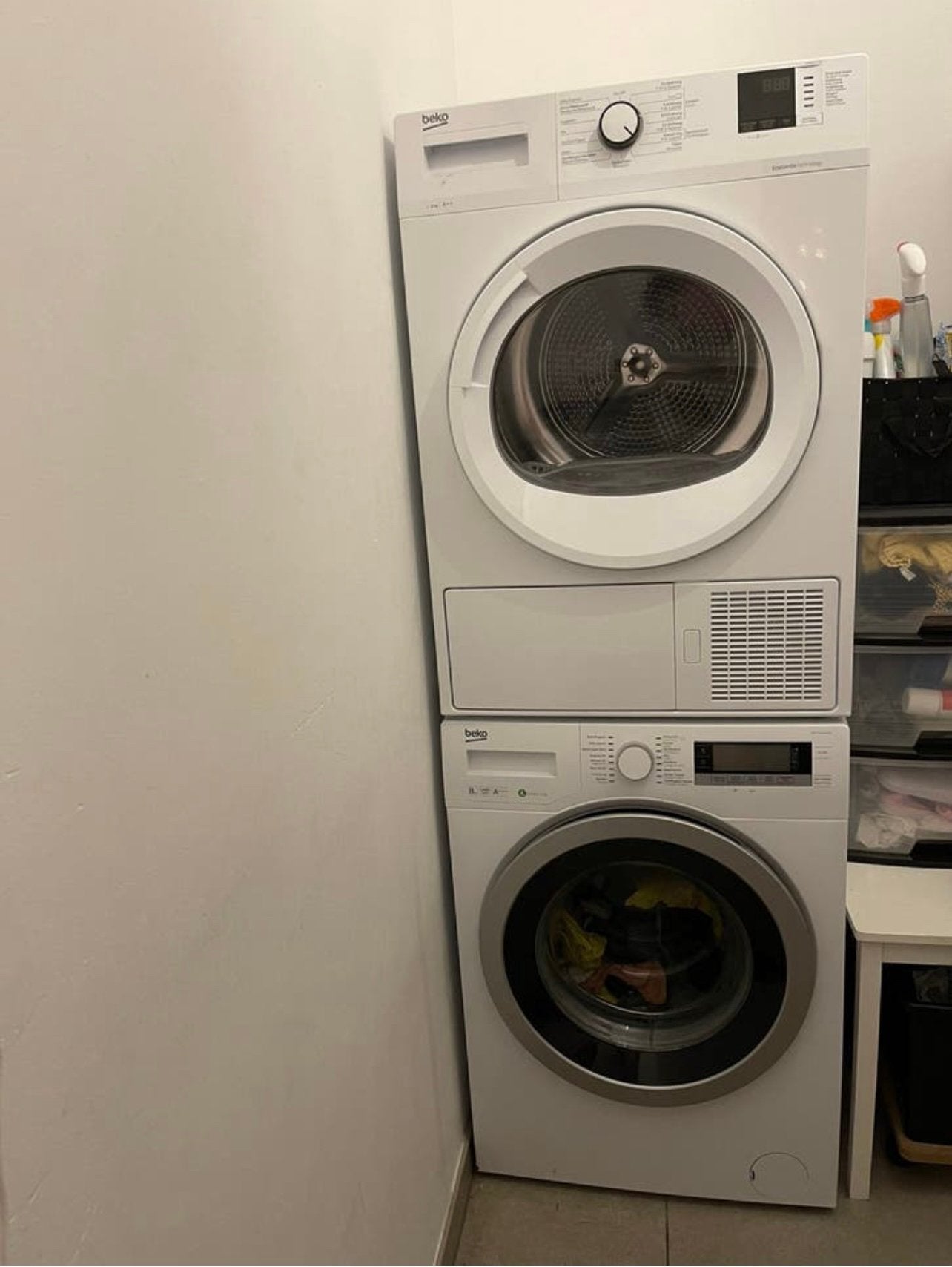 Beko Wasmachine WMY 81443 LMB2 & Droger DF8421TX0 Set, Elektronische apparatuur, Wasmachines, Ophalen, Zo goed als nieuw