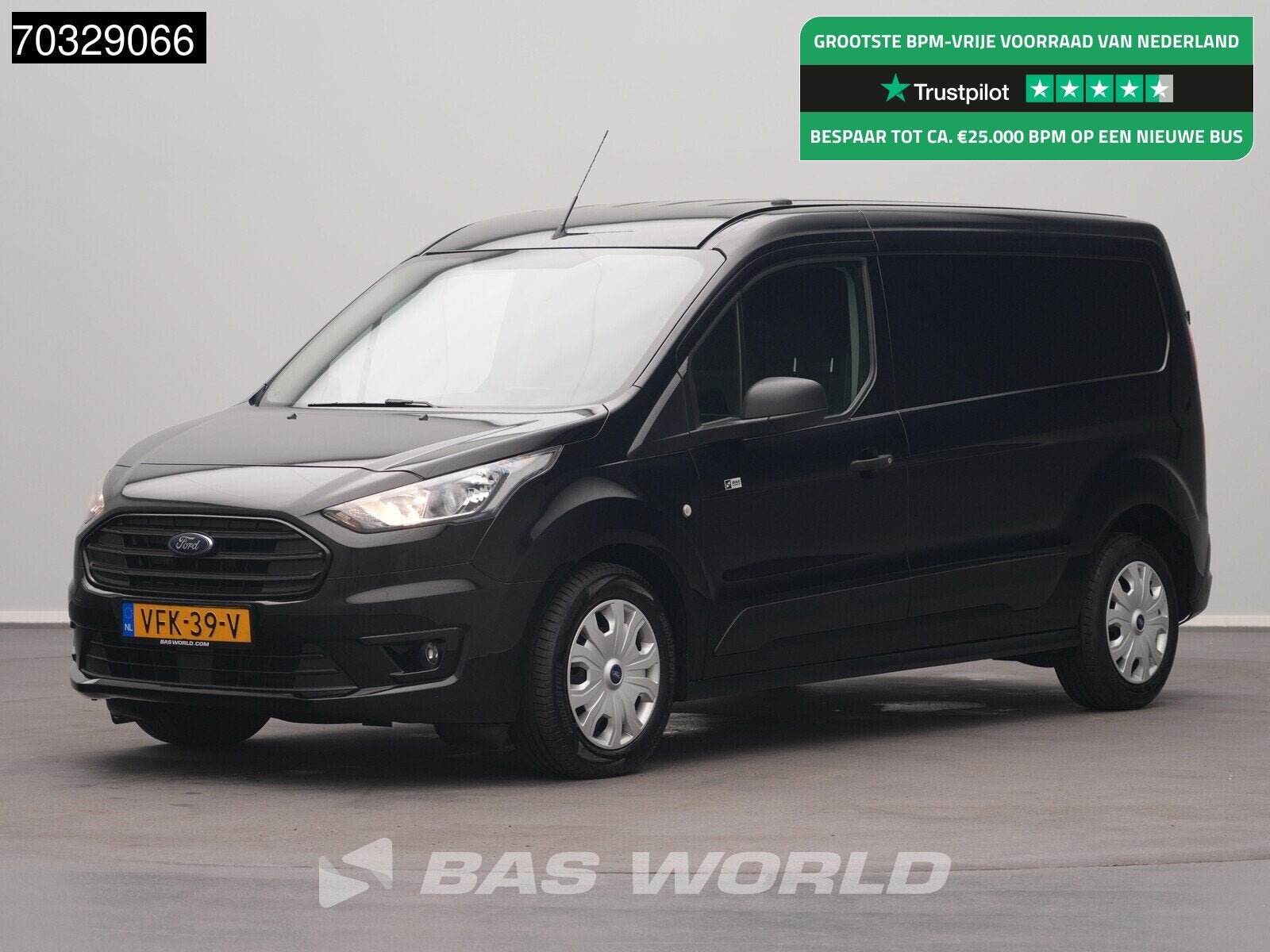 Ford Transit Connect 100PK Benzine L2H1 XL Naxi Camera Airco, Auto's, Stof, Gebruikt, Euro 6, Multifunctioneel stuurwiel