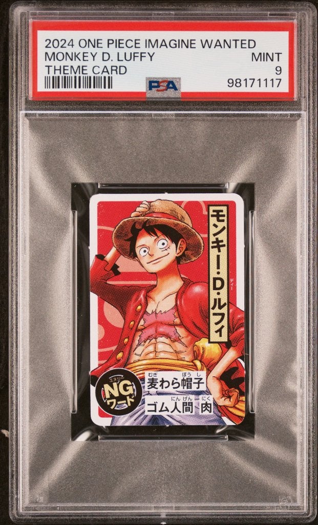 ONE PIECE IMAGINE WANTED MONKEY D. LUFFY THEME CARD PSA 9, Enlèvement ou Envoi, Neuf, Cartes en vrac
