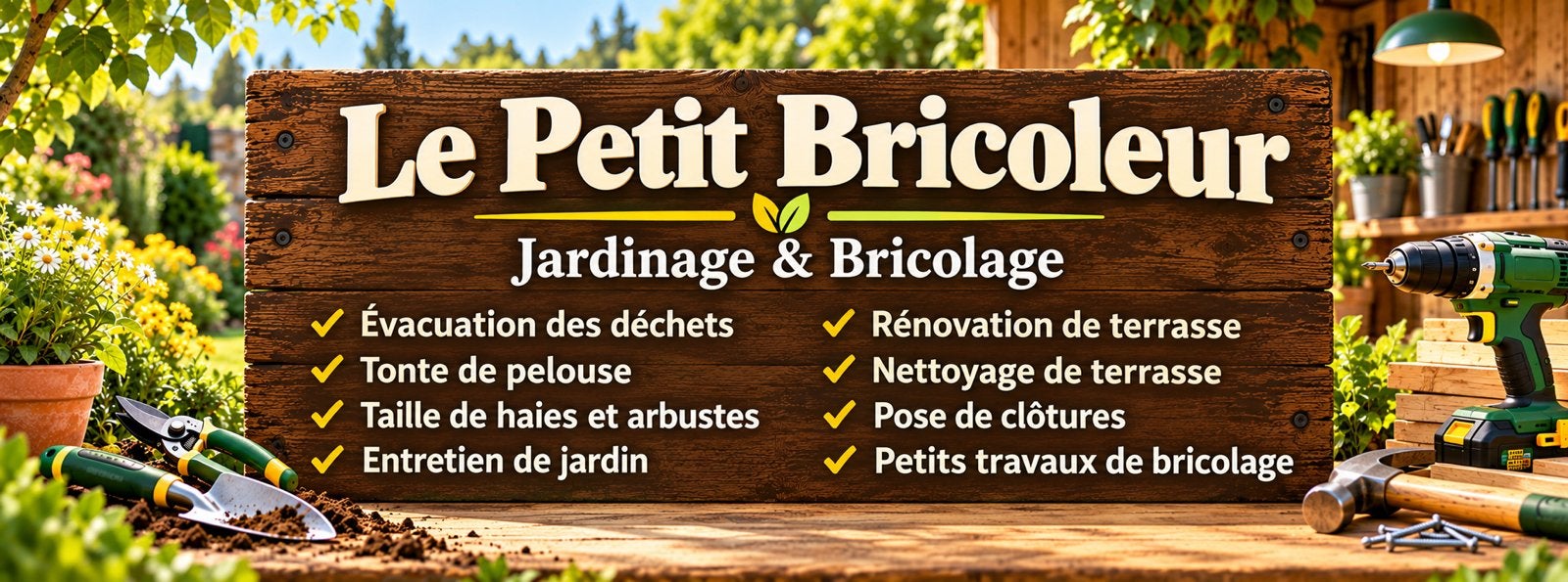 Service bricolage, jardinage, evacuation déchets