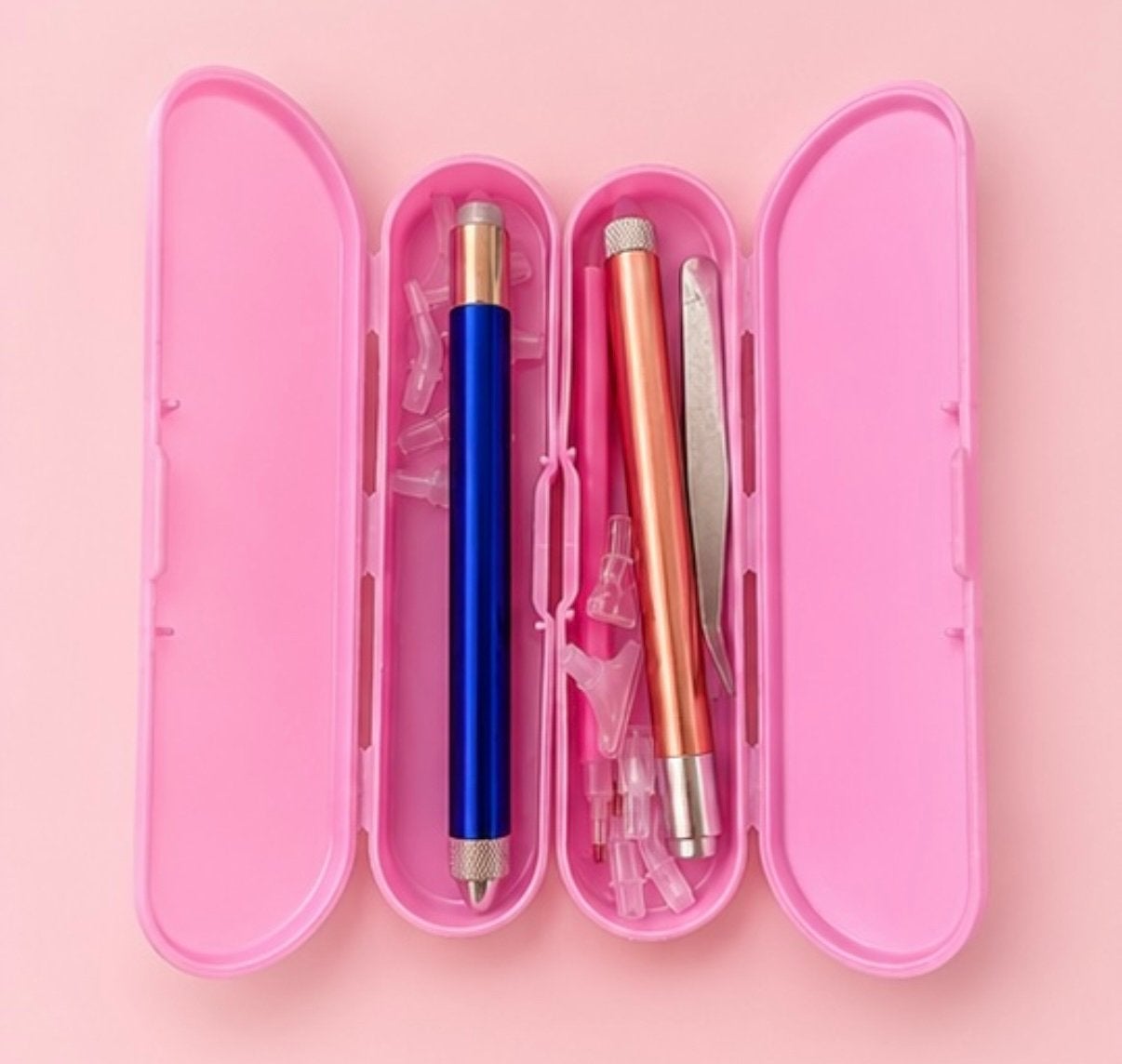 Nieuwe diamond painting set met lichtpennen + opbergdoos, Ophalen, Zo goed als nieuw, Roze, Diamond painting