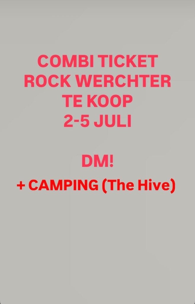 Combi ticket Rock Werchter+camping, Tickets en Kaartjes, Eén persoon
