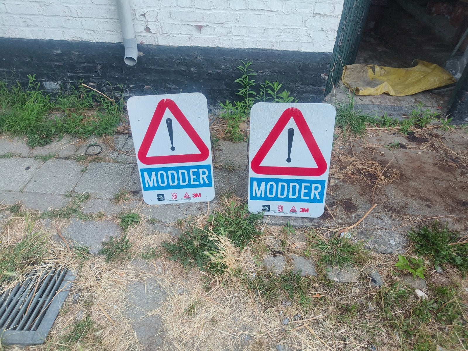panneau de signalisation, boue prudente, Enlèvement, Comme neuf