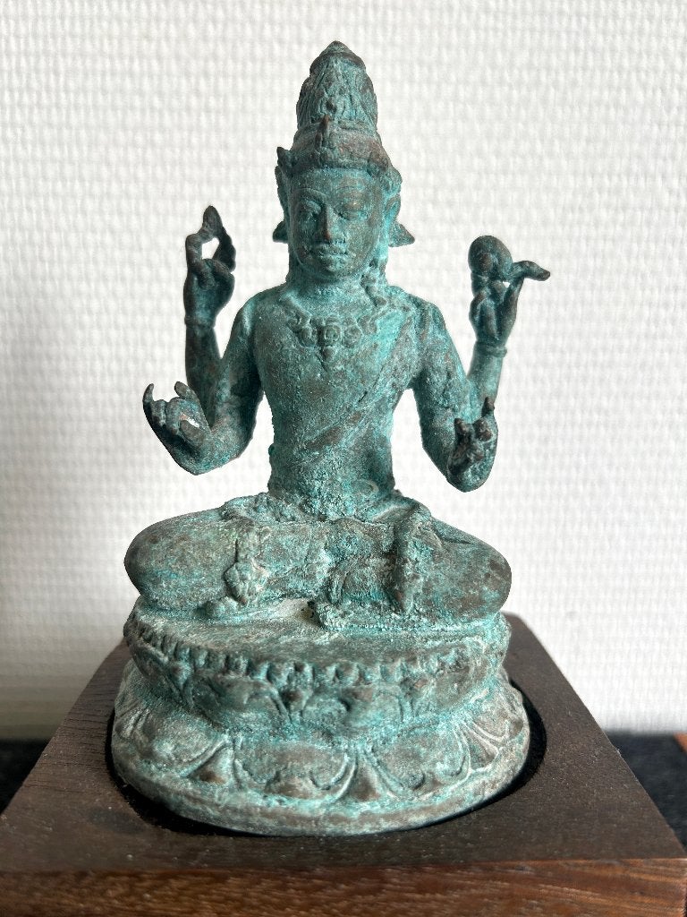 Statue de Shiva en bronze de Bali - fin 19ème Siècle, Antiquités & Art, Rouge, Enlèvement ou Envoi, Bronze, Objet rituel